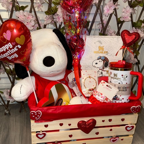 Valentine's Day Gift Basket with Snoopy Plush - Picture 7 of 8